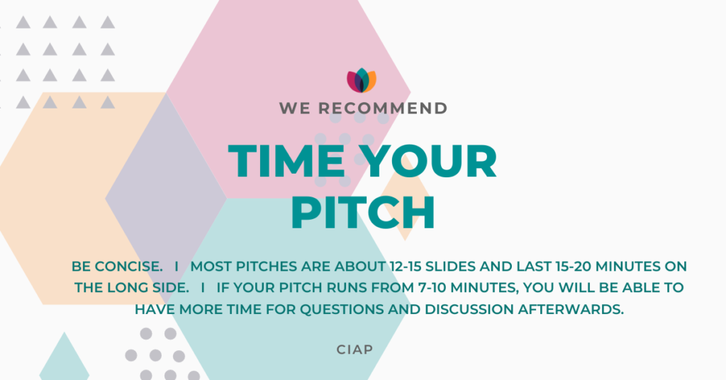 Timing of an investor pitch